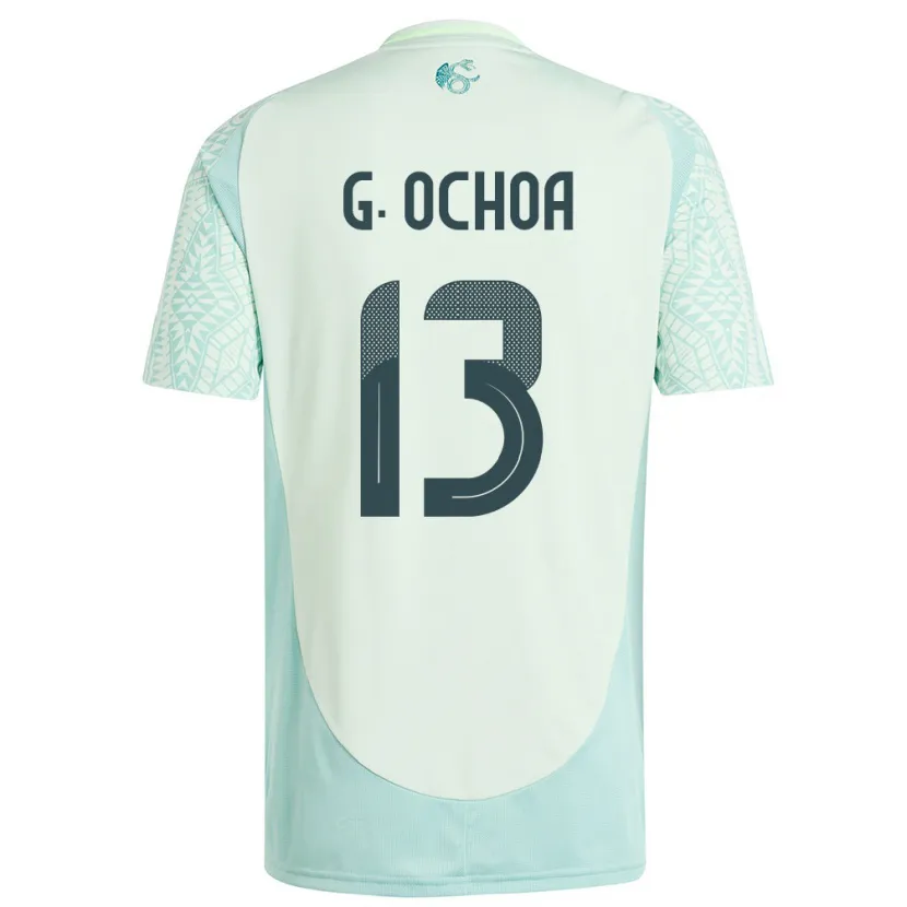 Danxen Męski Meksyk Guillermo Ochoa #13 Lniana Zieleń Wyjazdowa Koszulka 24-26 Koszulki Klubowe