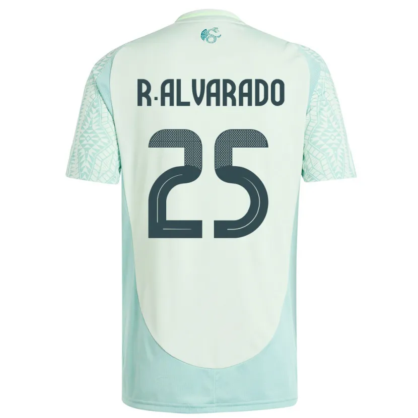 Danxen Męski Meksyk Roberto Alvarado #25 Lniana Zieleń Wyjazdowa Koszulka 24-26 Koszulki Klubowe