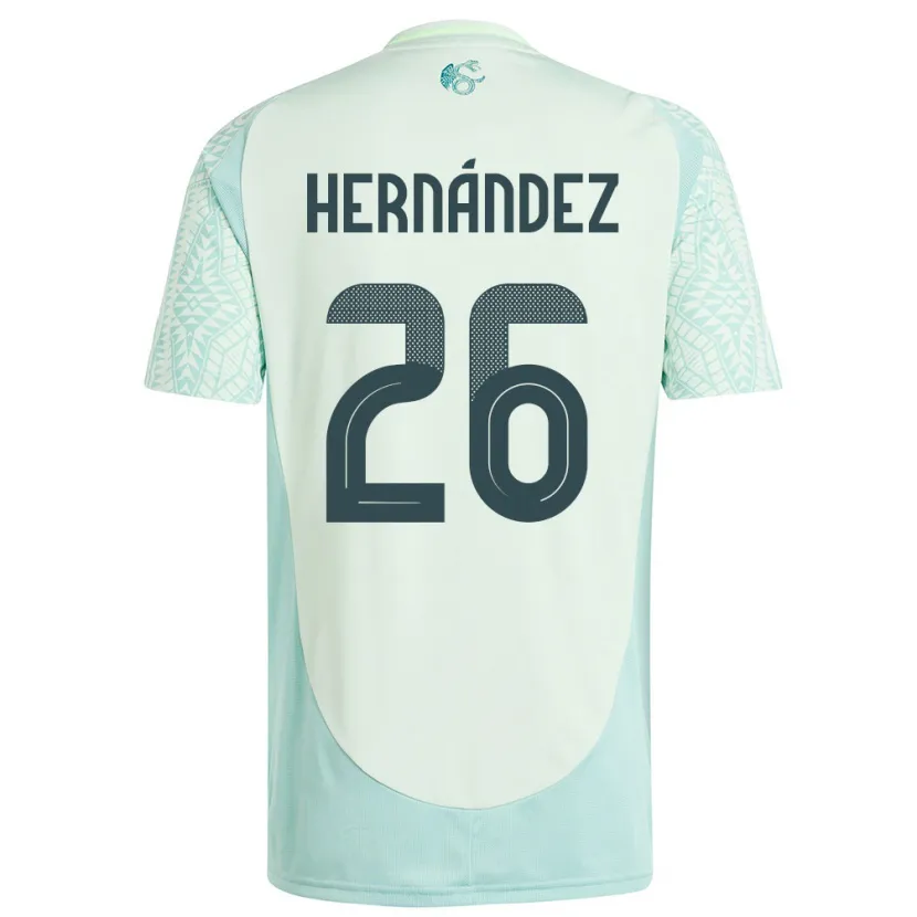Danxen Męski Meksyk Nicolette Hernandez #26 Lniana Zieleń Wyjazdowa Koszulka 24-26 Koszulki Klubowe