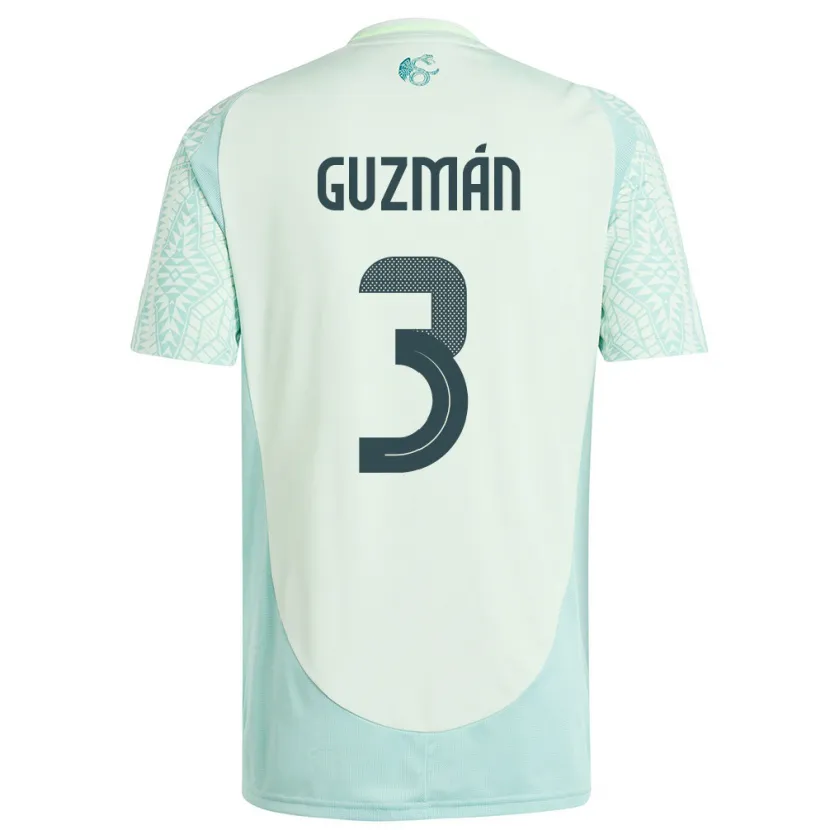 Danxen Męski Meksyk Victor Guzman #3 Lniana Zieleń Wyjazdowa Koszulka 24-26 Koszulki Klubowe