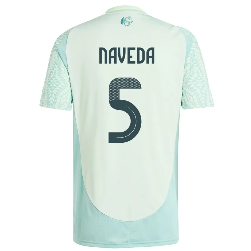 Danxen Męski Meksyk Santiago Naveda #5 Lniana Zieleń Wyjazdowa Koszulka 24-26 Koszulki Klubowe