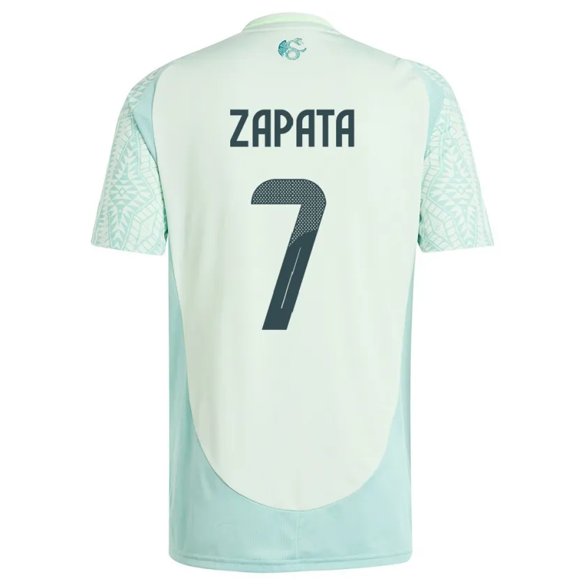 Danxen Męski Meksyk Angel Zapata #7 Lniana Zieleń Wyjazdowa Koszulka 24-26 Koszulki Klubowe