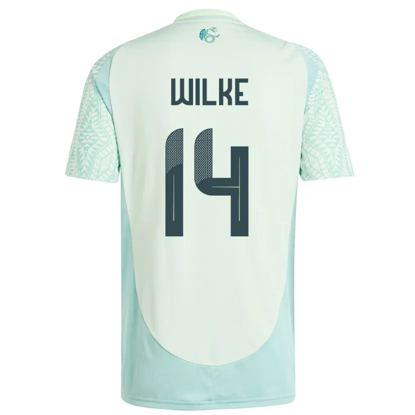 Danxen Męski Meksyk Teun Wilke #14 Lniana Zieleń Wyjazdowa Koszulka 24-26 Koszulki Klubowe