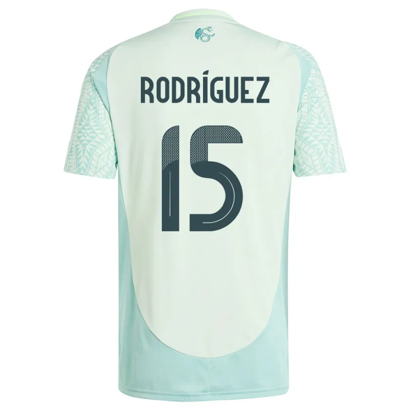 Danxen Męski Meksyk Jorge Rodriguez #15 Lniana Zieleń Wyjazdowa Koszulka 24-26 Koszulki Klubowe