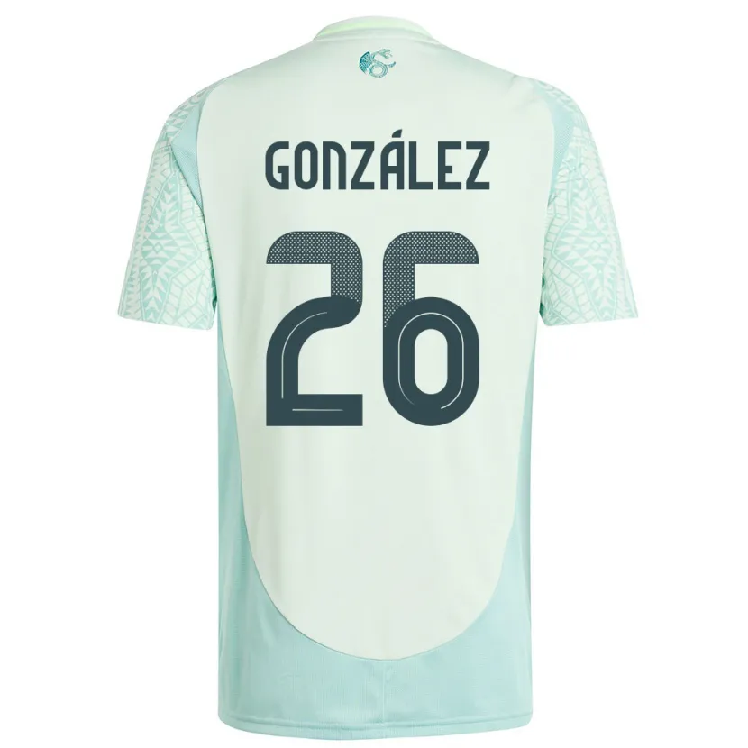 Danxen Męski Meksyk Bryan Gonzalez #26 Lniana Zieleń Wyjazdowa Koszulka 24-26 Koszulki Klubowe