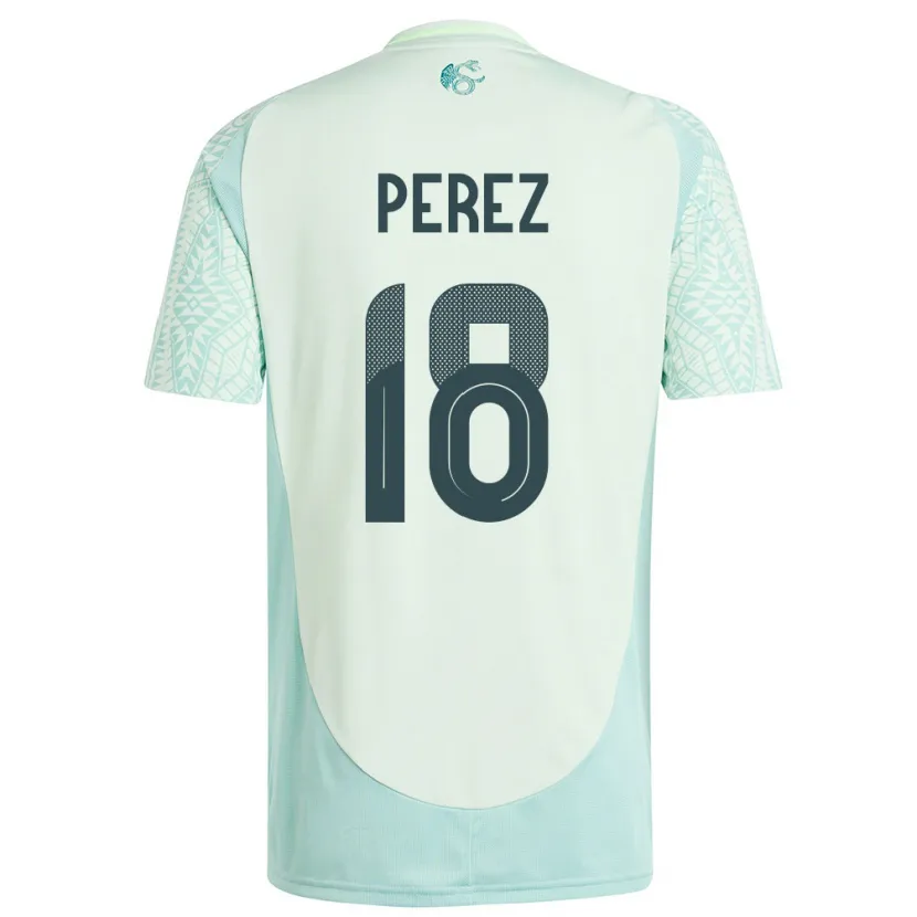 Danxen Męski Meksyk Jonathan Perez #18 Lniana Zieleń Wyjazdowa Koszulka 24-26 Koszulki Klubowe