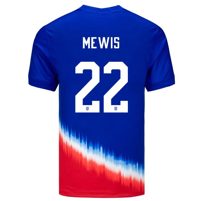 Danxen Męski Stany Zjednoczone Kristie Mewis #22 Niebieski Wyjazdowa Koszulka 24-26 Koszulki Klubowe