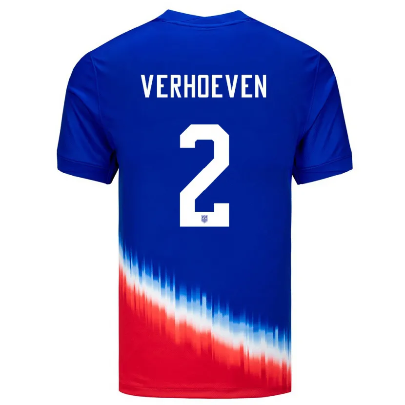 Danxen Męski Stany Zjednoczone Oscar Verhoeven #2 Niebieski Wyjazdowa Koszulka 24-26 Koszulki Klubowe