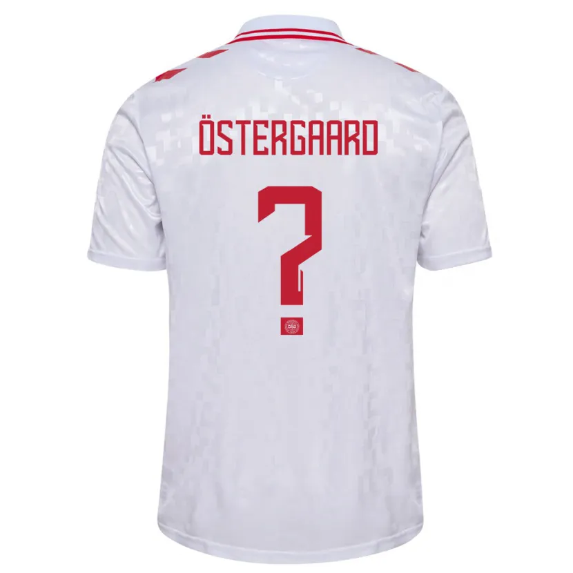 Danxen Męski Dania Christian Östergaard #0 Biały Wyjazdowa Koszulka 24-26 Koszulki Klubowe