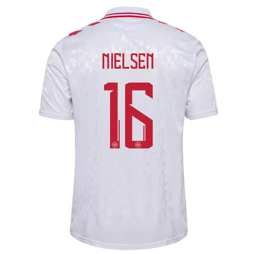 Danxen Męski Dania Magnus Nielsen #16 Biały Wyjazdowa Koszulka 24-26 Koszulki Klubowe