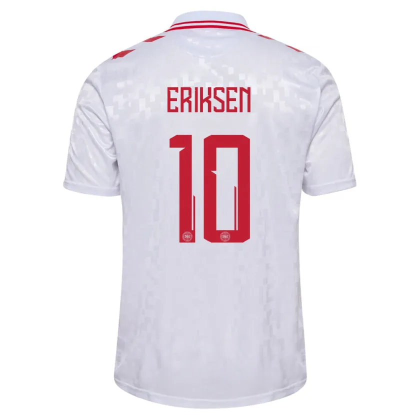 Danxen Męski Dania Christian Eriksen #10 Biały Wyjazdowa Koszulka 24-26 Koszulki Klubowe