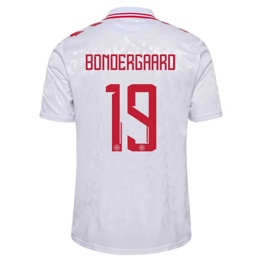 Danxen Męski Dania Asbjorn Bondergaard #19 Biały Wyjazdowa Koszulka 24-26 Koszulki Klubowe