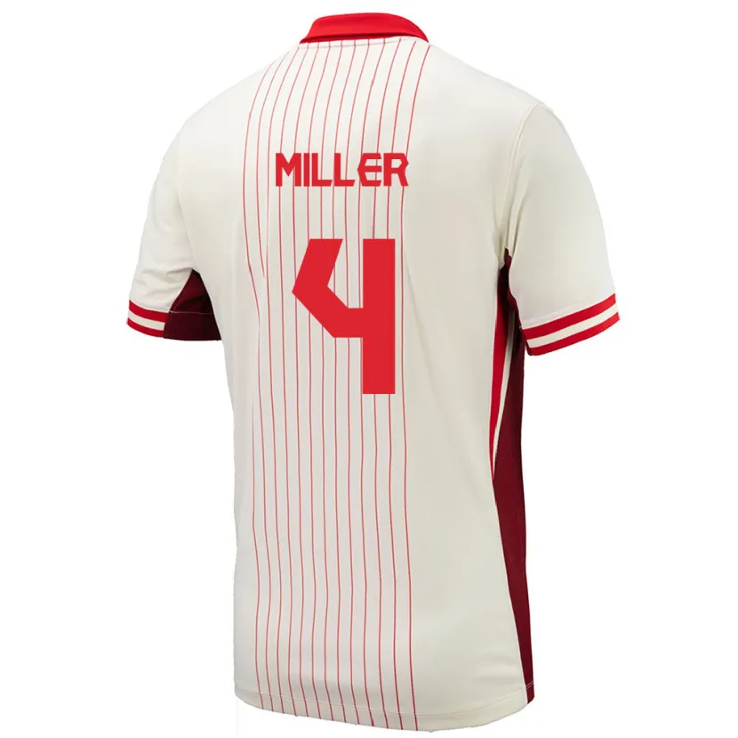 Danxen Męski Kanada Kamal Miller #4 Biały Wyjazdowa Koszulka 24-26 Koszulki Klubowe