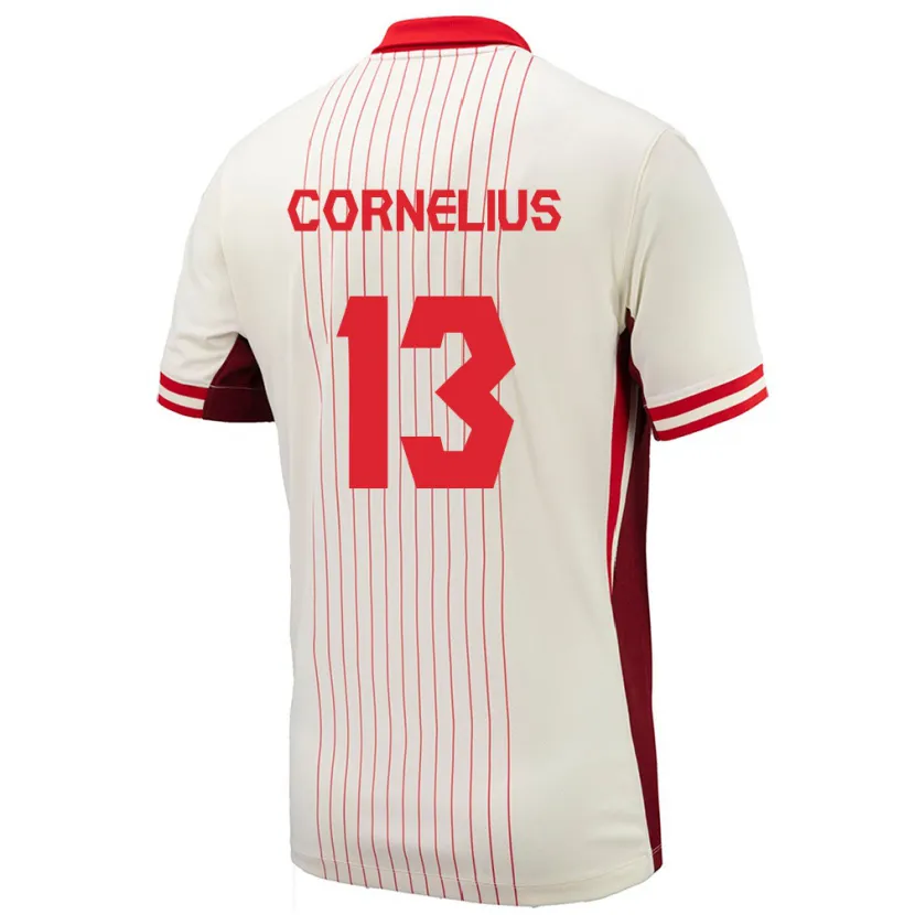 Danxen Męski Kanada Derek Cornelius #13 Biały Wyjazdowa Koszulka 24-26 Koszulki Klubowe