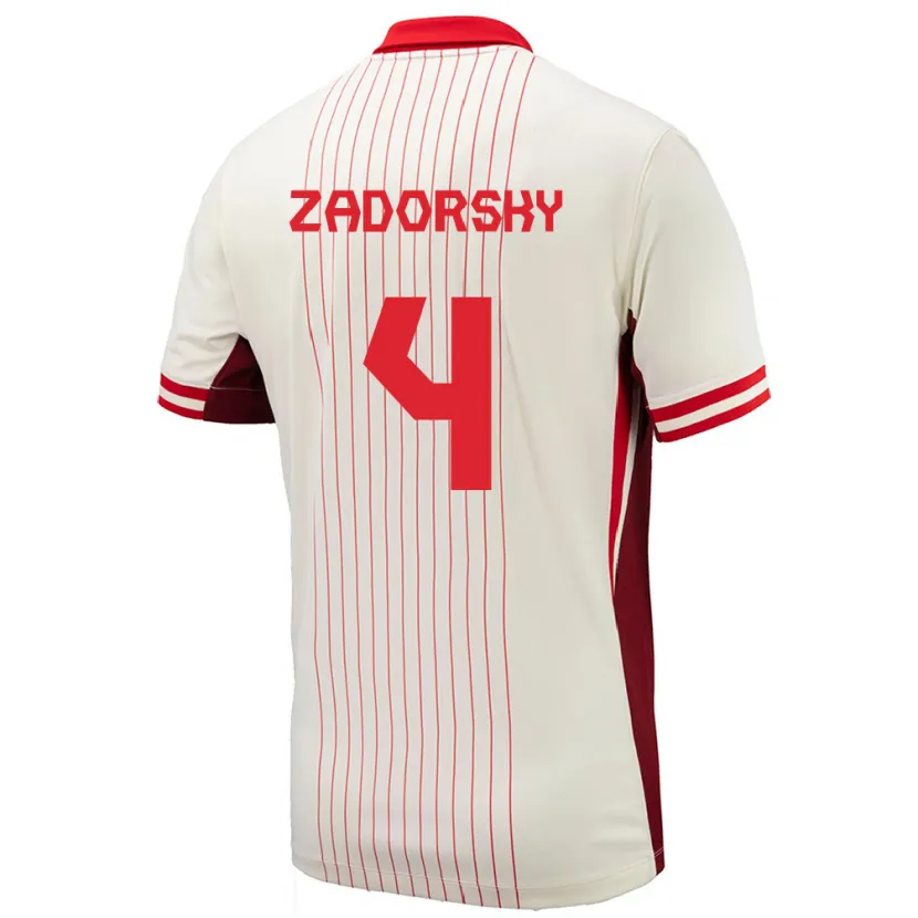 Danxen Męski Kanada Shelina Zadorsky #4 Biały Wyjazdowa Koszulka 24-26 Koszulki Klubowe