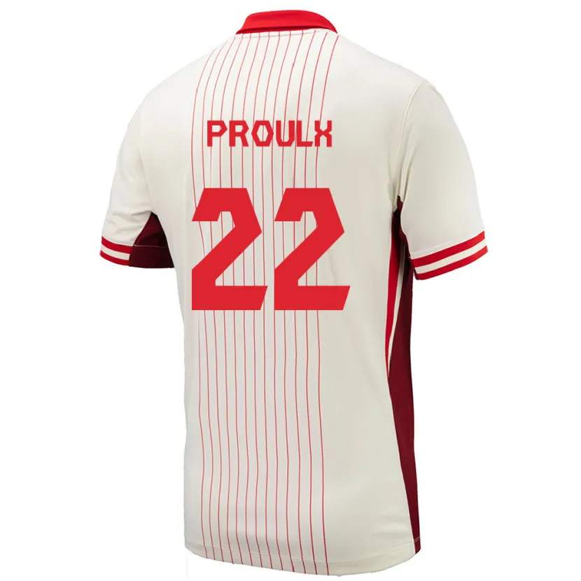 Danxen Męski Kanada Lysianne Proulx #22 Biały Wyjazdowa Koszulka 24-26 Koszulki Klubowe