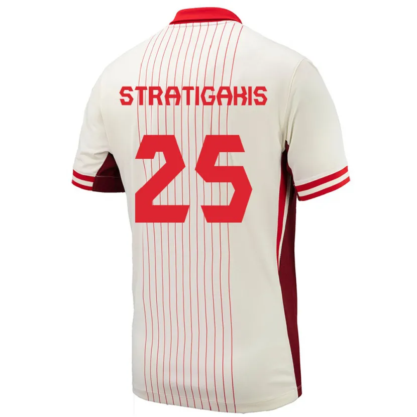 Danxen Męski Kanada Sarah Stratigakis #25 Biały Wyjazdowa Koszulka 24-26 Koszulki Klubowe