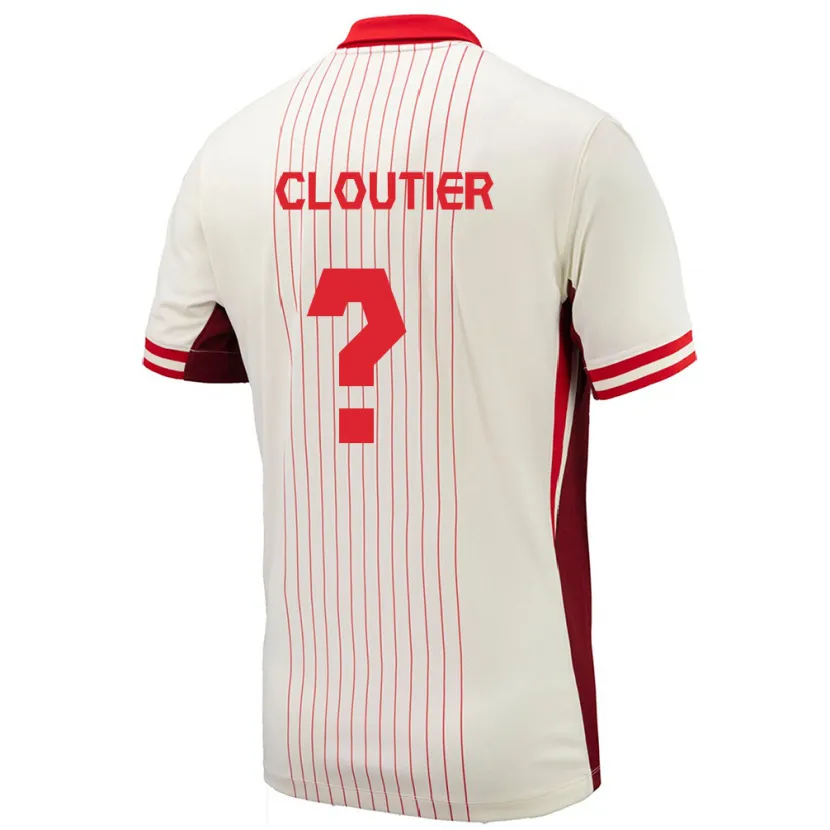 Danxen Męski Kanada Loic Cloutier #0 Biały Wyjazdowa Koszulka 24-26 Koszulki Klubowe