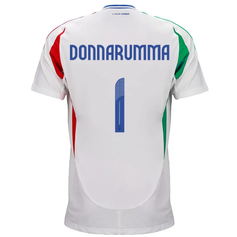 Danxen Męski Włochy Gianluigi Donnarumma #1 Biały Wyjazdowa Koszulka 24-26 Koszulki Klubowe