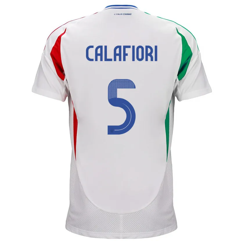 Danxen Męski Włochy Riccardo Calafiori #5 Biały Wyjazdowa Koszulka 24-26 Koszulki Klubowe