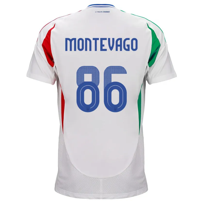 Danxen Męski Włochy Daniele Montevago #86 Biały Wyjazdowa Koszulka 24-26 Koszulki Klubowe