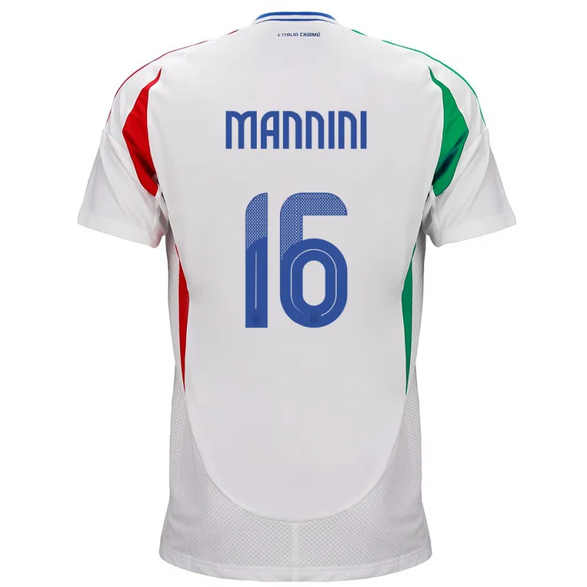 Danxen Męski Włochy Mattia Mannini #16 Biały Wyjazdowa Koszulka 24-26 Koszulki Klubowe