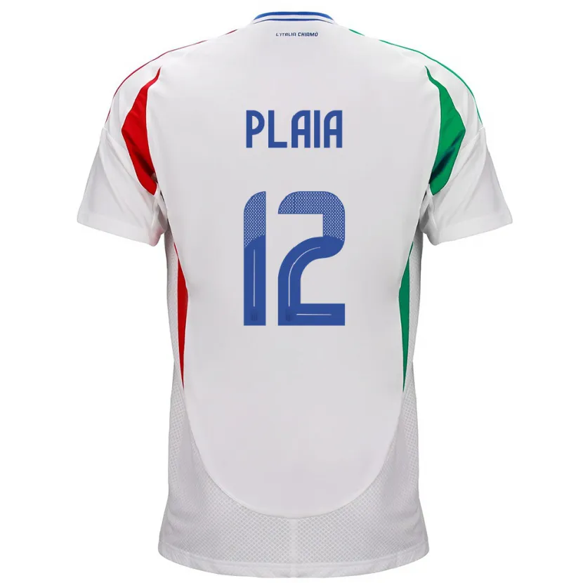 Danxen Męski Włochy Francesco Plaia #12 Biały Wyjazdowa Koszulka 24-26 Koszulki Klubowe