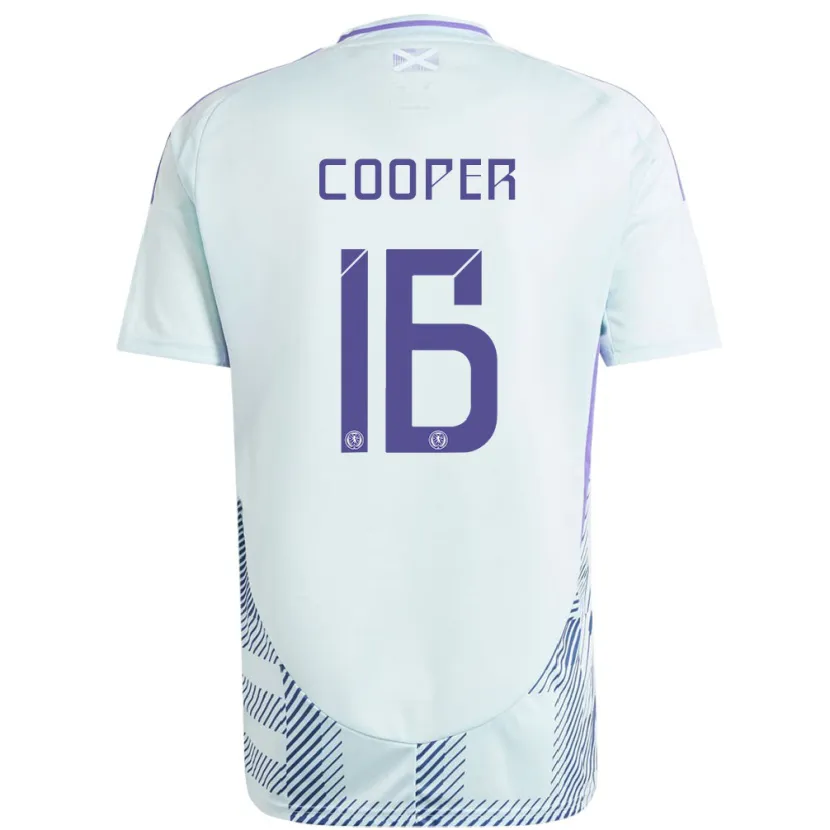 Danxen Męski Szkocja Liam Cooper #16 Jasno-Miętowy Błękit Wyjazdowa Koszulka 24-26 Koszulki Klubowe
