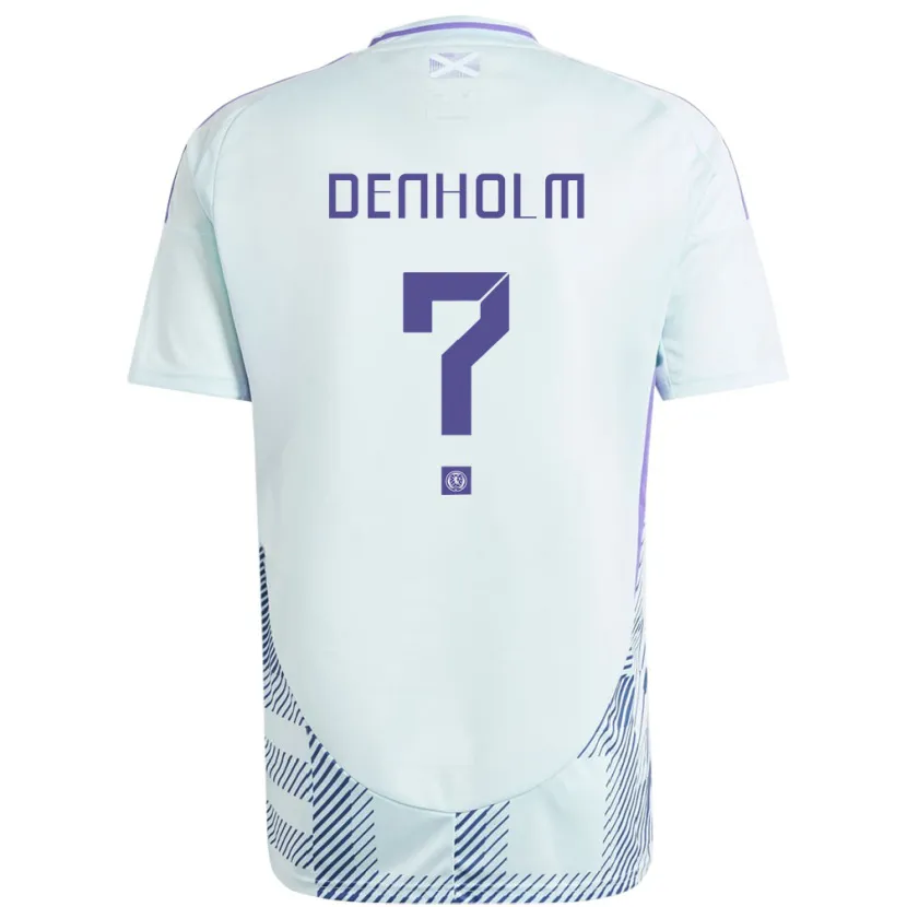 Danxen Męski Szkocja Aidan Denholm #0 Jasno-Miętowy Błękit Wyjazdowa Koszulka 24-26 Koszulki Klubowe