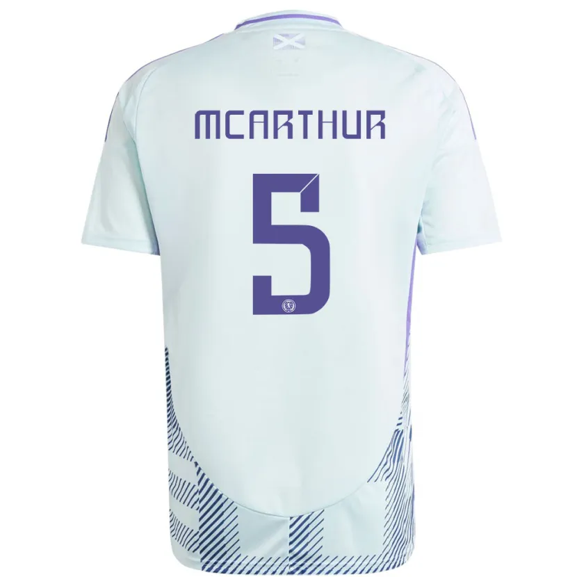 Danxen Męski Szkocja Charlie Mcarthur #5 Jasno-Miętowy Błękit Wyjazdowa Koszulka 24-26 Koszulki Klubowe