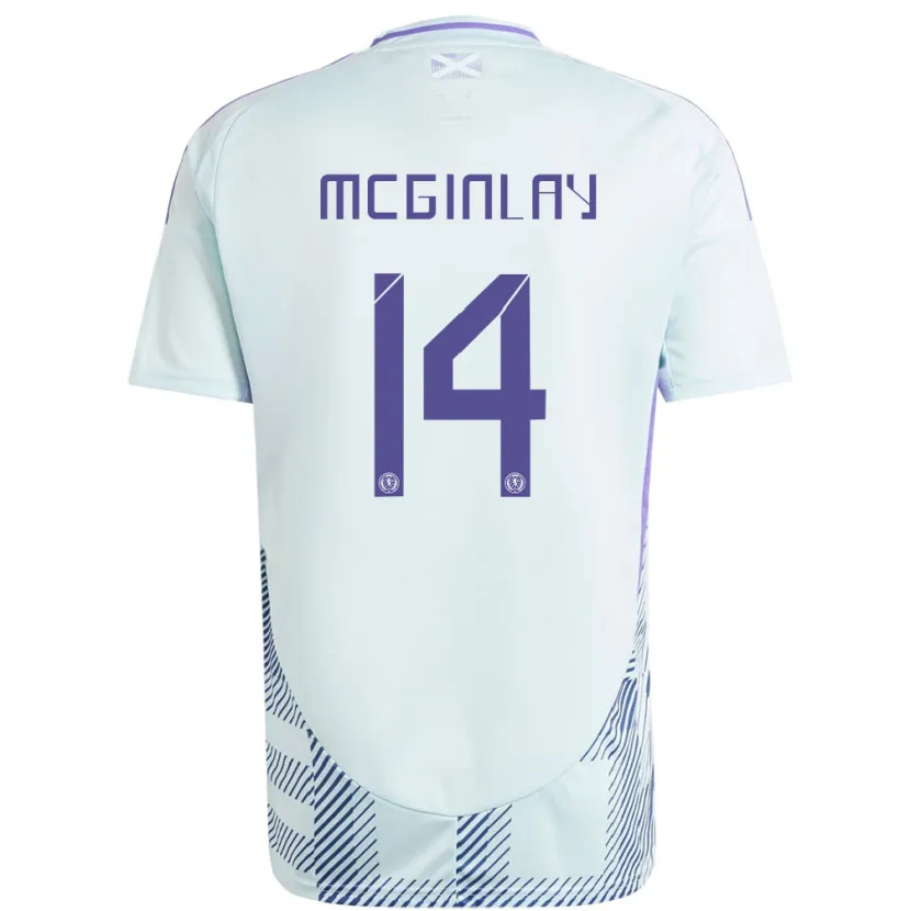 Danxen Męski Szkocja Aiden Mcginlay #14 Jasno-Miętowy Błękit Wyjazdowa Koszulka 24-26 Koszulki Klubowe