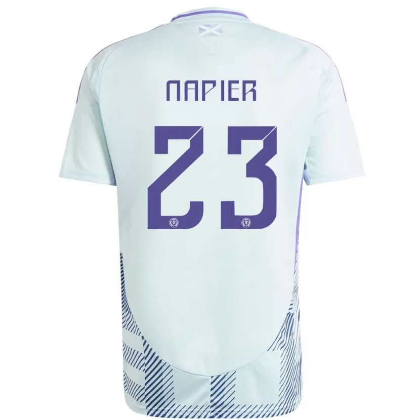 Danxen Męski Szkocja Jamie-Lee Napier #23 Jasno-Miętowy Błękit Wyjazdowa Koszulka 24-26 Koszulki Klubowe