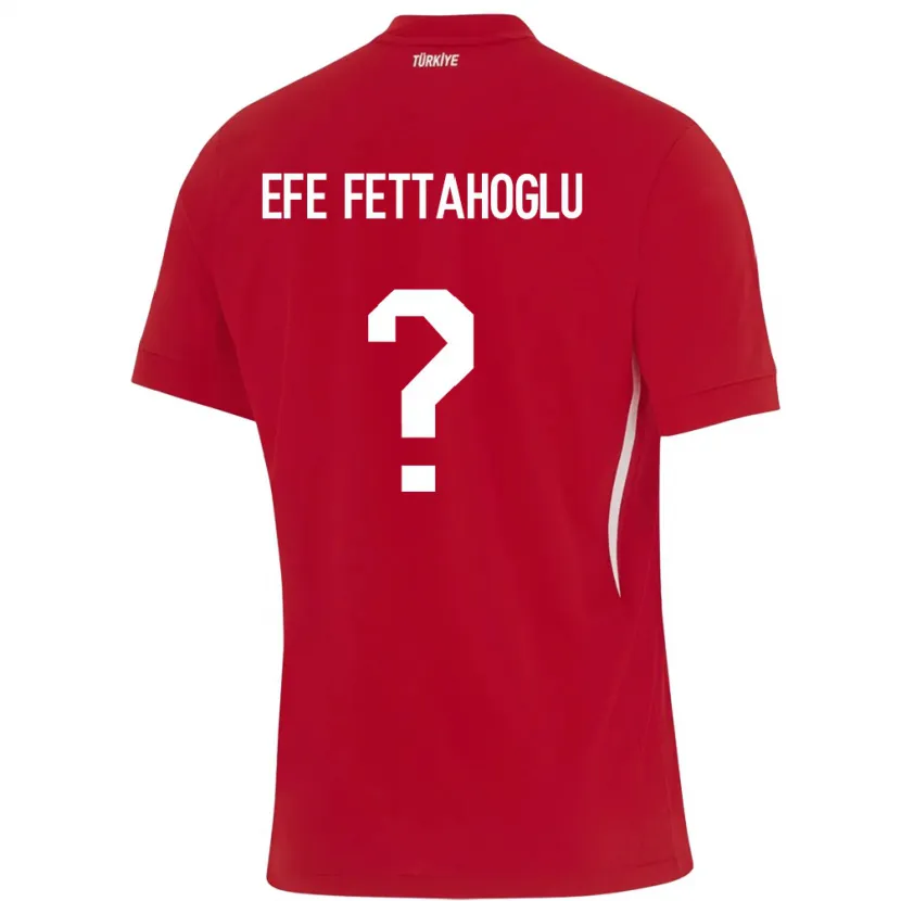 Danxen Męski Turcja Adnan Efe Fettahoğlu #0 Czerwony Wyjazdowa Koszulka 24-26 Koszulki Klubowe