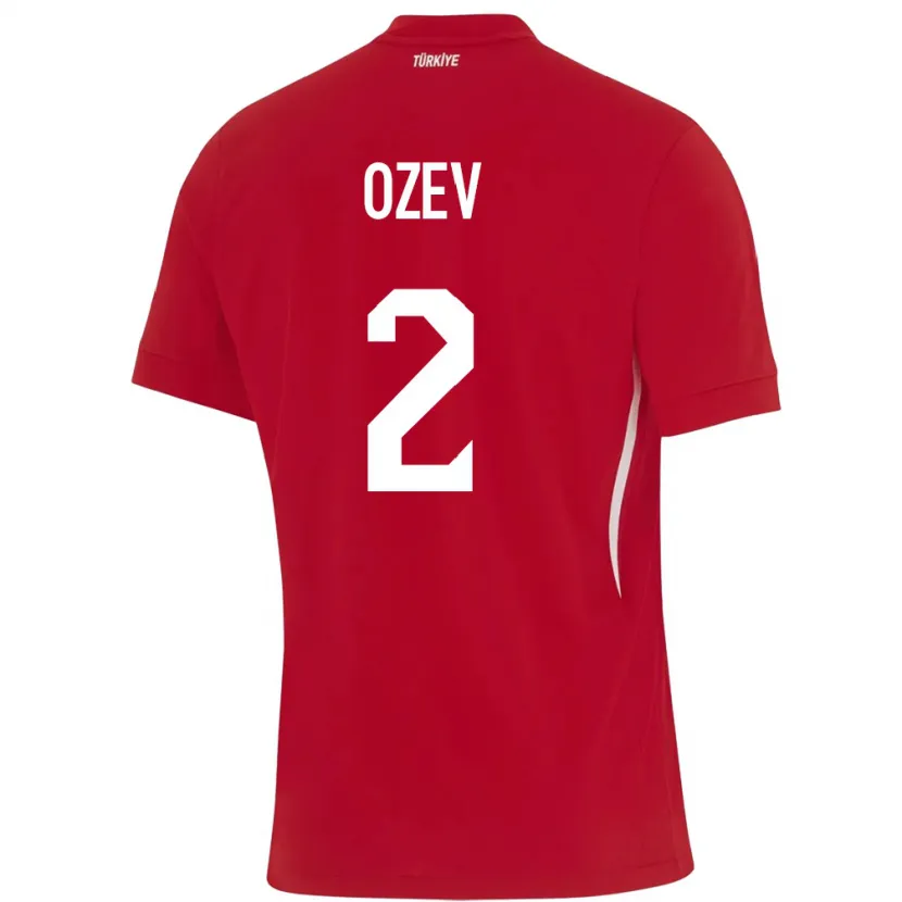 Danxen Męski Turcja Ümran Özev #2 Czerwony Wyjazdowa Koszulka 24-26 Koszulki Klubowe