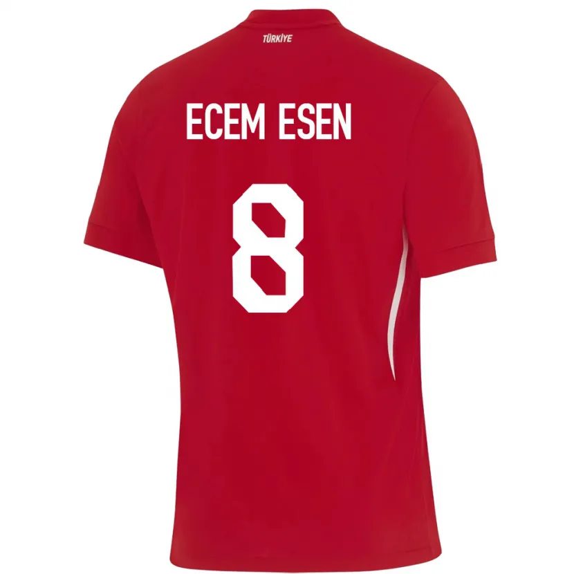 Danxen Męski Turcja Emine Ecem Esen #8 Czerwony Wyjazdowa Koszulka 24-26 Koszulki Klubowe