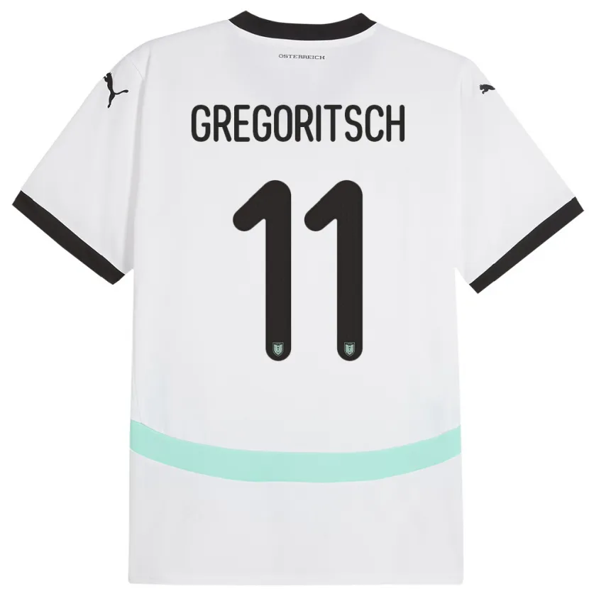 Danxen Męski Austria Michael Gregoritsch #11 Biały Wyjazdowa Koszulka 24-26 Koszulki Klubowe