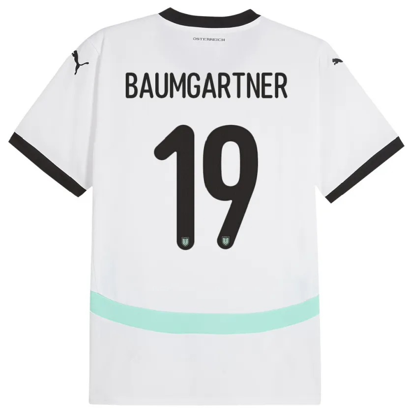 Danxen Męski Austria Christoph Baumgartner #19 Biały Wyjazdowa Koszulka 24-26 Koszulki Klubowe