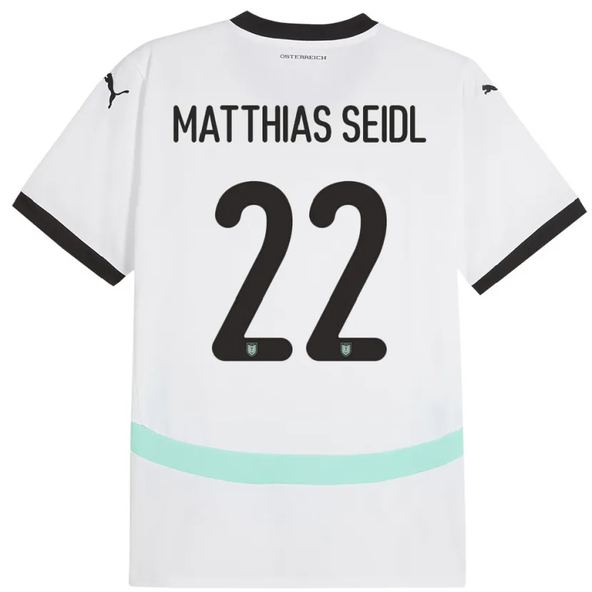 Danxen Męski Austria Matthias Seidl #22 Biały Wyjazdowa Koszulka 24-26 Koszulki Klubowe
