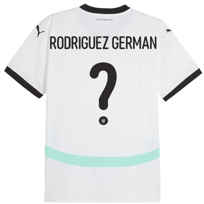 Danxen Męski Austria Ryan Rodriguez German #0 Biały Wyjazdowa Koszulka 24-26 Koszulki Klubowe