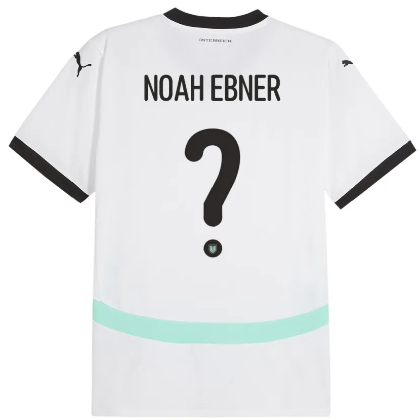 Danxen Męski Austria Noah Ebner #0 Biały Wyjazdowa Koszulka 24-26 Koszulki Klubowe