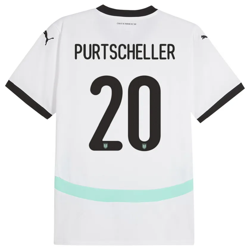 Danxen Męski Austria Lilli Purtscheller #20 Biały Wyjazdowa Koszulka 24-26 Koszulki Klubowe