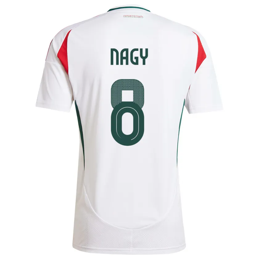 Danxen Męski Węgry Ádám Nagy #8 Biały Wyjazdowa Koszulka 24-26 Koszulki Klubowe