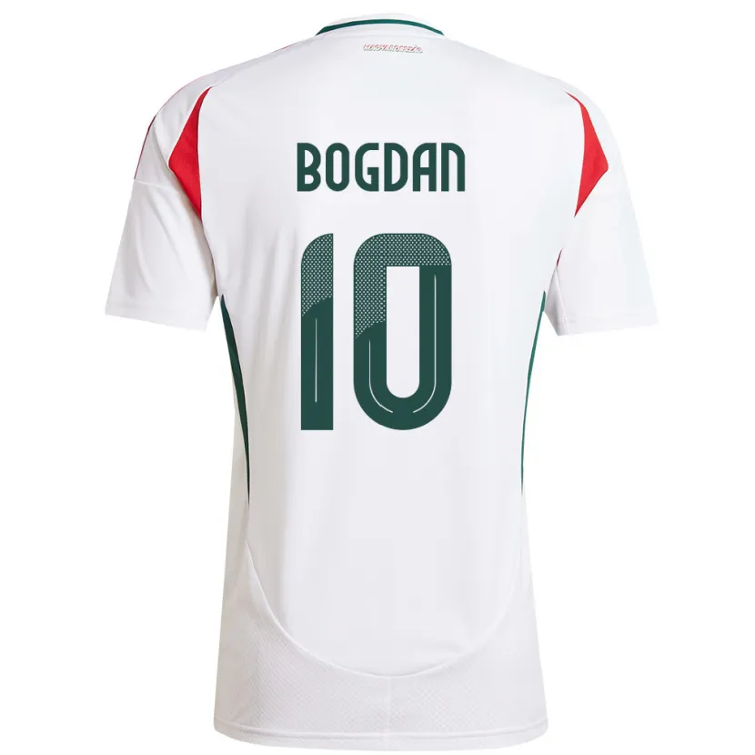 Danxen Męski Węgry Hunor Bogdán #10 Biały Wyjazdowa Koszulka 24-26 Koszulki Klubowe