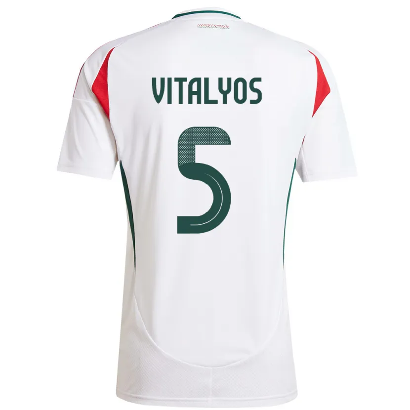 Danxen Męski Węgry Viktor Vitályos #5 Biały Wyjazdowa Koszulka 24-26 Koszulki Klubowe