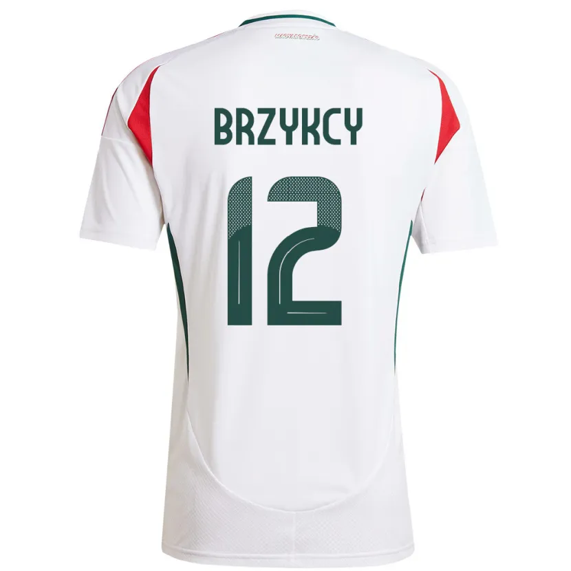 Danxen Męski Węgry Lauren Brzykcy #12 Biały Wyjazdowa Koszulka 24-26 Koszulki Klubowe