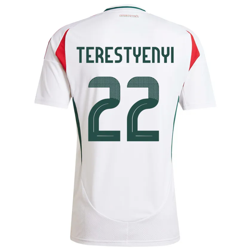 Danxen Męski Węgry Anna Terestyényi #22 Biały Wyjazdowa Koszulka 24-26 Koszulki Klubowe