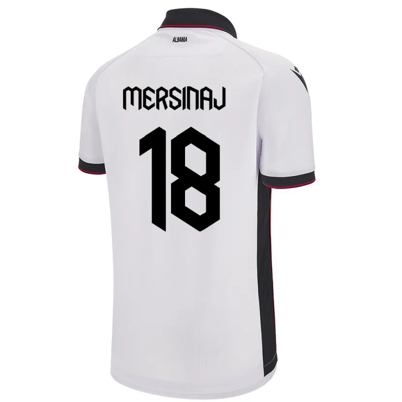 Danxen Męski Albania Jon Mersinaj #18 Biały Wyjazdowa Koszulka 24-26 Koszulki Klubowe