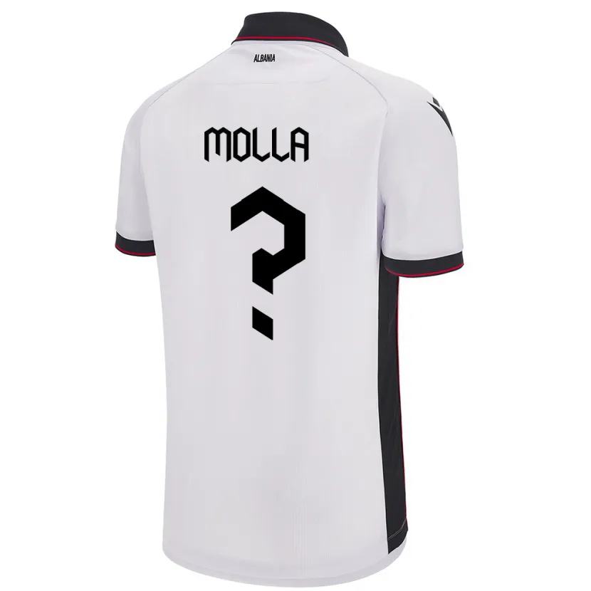 Danxen Męski Albania Marco Molla #0 Biały Wyjazdowa Koszulka 24-26 Koszulki Klubowe