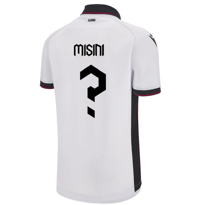 Danxen Męski Albania Eltion Misini #0 Biały Wyjazdowa Koszulka 24-26 Koszulki Klubowe