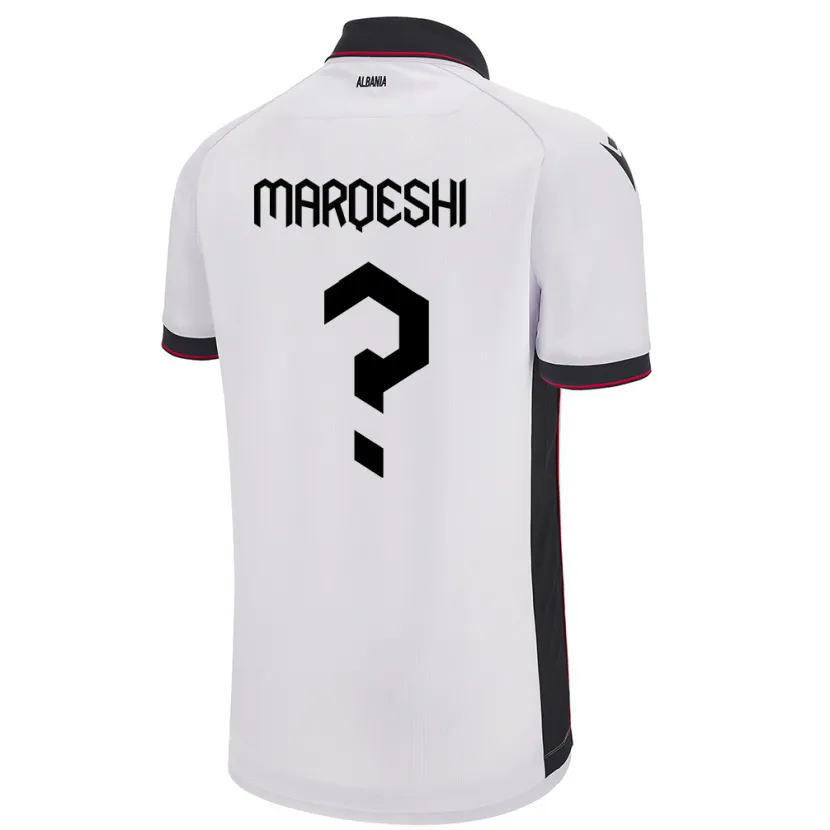 Danxen Męski Albania Ernesto Marqeshi #0 Biały Wyjazdowa Koszulka 24-26 Koszulki Klubowe